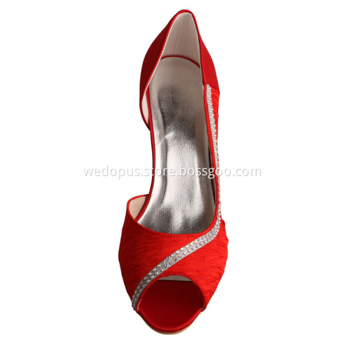 Wedopus Mid Heel Bridal Pumps White